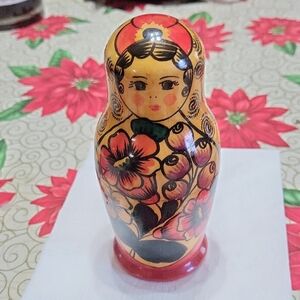 Vintage Hand-Painted Russian Nesting Doll